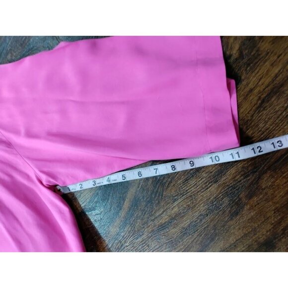 Adrienne Vittadini Silk Lagenlook Oversized Button Up Tunic Shirt Dress Pink M - Picture 13 of 16